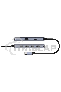Концентратор USB-C Cudy UH500, 1 USB-C 3.0, 1x 4K@30Hz HDMI Port, 1x 100W USB-C port for PD Charging, 4x USB-A (UH500)