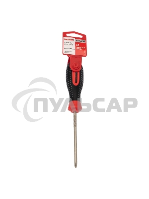 Отвертка крестовая PH 1х100 мм, трехкомпонентная рукоятка, сталь S2 Rexant