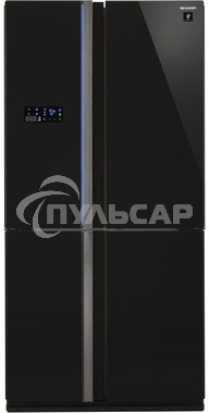 Холодильник Sharp SJ-FS97VBK черное стекло трехкамерный 393/207 л морозилка снизу