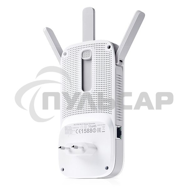 Повторитель беспроводного сигнала TP-Link SOHO RE450 10/100/1000BASE-TX/Wi-Fi белый поставляется без кабеля RJ-45