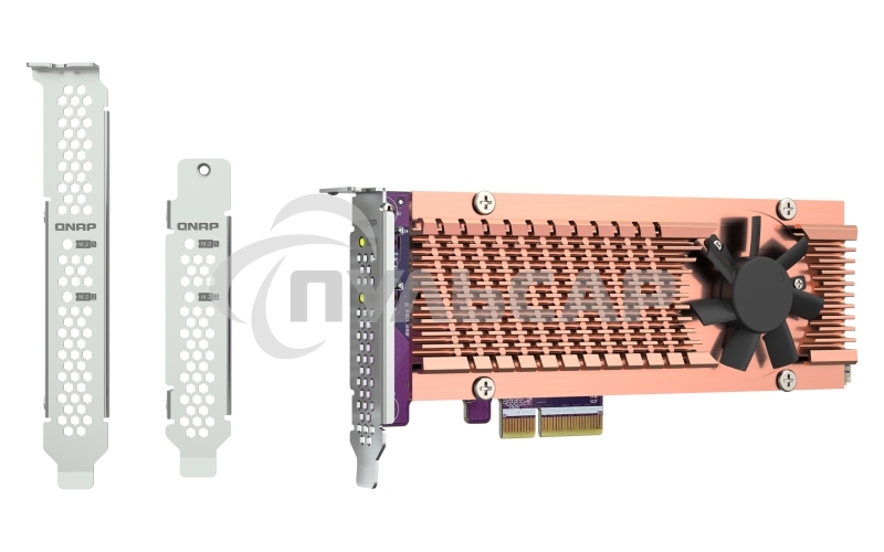 Плата расширения QNAP QM2-2P-344A 2 x M.2 22110 or 2280 PCIe (Gen3 x4) NVMe SSD slots, Low-profile flat and Full-height brackets included.