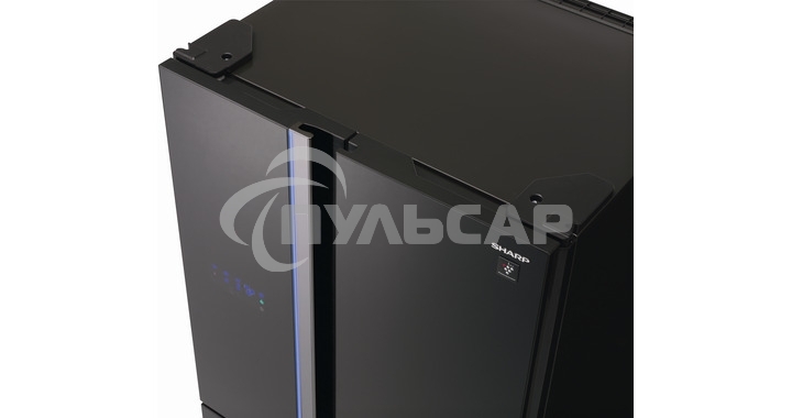 Холодильник Sharp SJ-FS97VBK черное стекло трехкамерный 393/207 л морозилка снизу