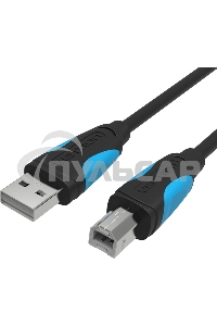Кабель Vention USB 2.0 AM/BM - 1м. черный VAS-A16-B100