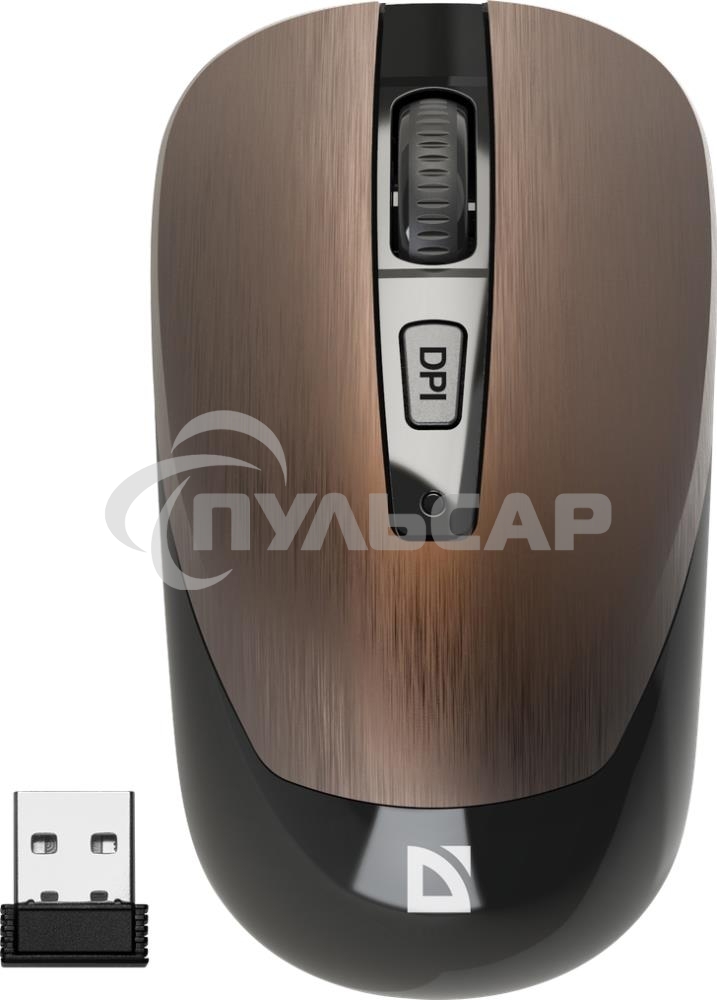Мышь беспроводная Defender Wave MM-995 бронзовый, 1600 dpi, радиоканал, USB, кнопки - 4