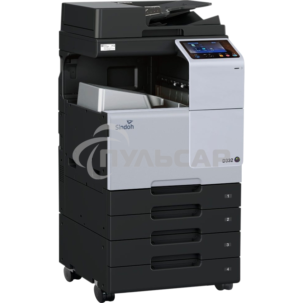 МФУ лазерное Sindoh D332e, A3, цветной, печ. 28 стр/мин., скан. до 55 стр/мин., 1800 x 600 dpi (печать) 600 x 600 dpi (скан.), Ethernet, USB (стартовые картриджи в комплект не входят, запуск АСЦ)