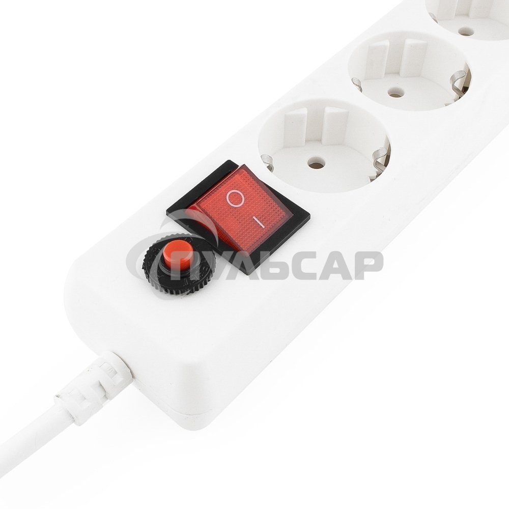 Сетевой фильтр Гарнизон 6р, 10А, 7м, ур.защиты 4, белый, пакет