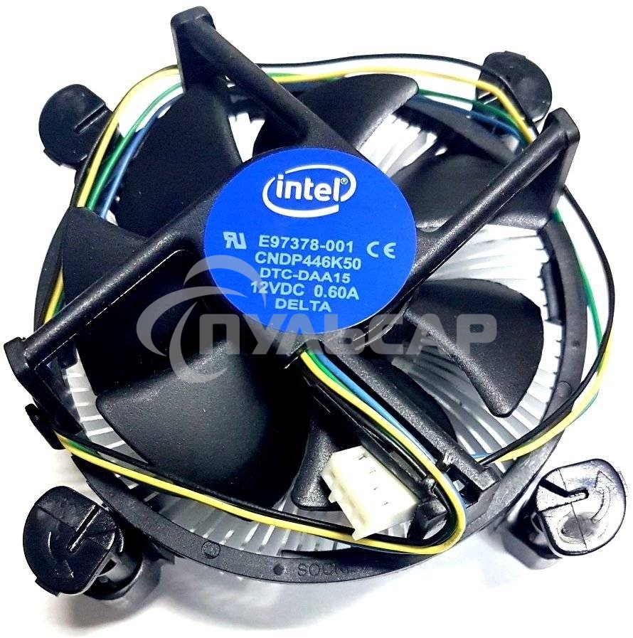 Кулер для процессора E97378 серебристый/черный 80мм алюминий+медь 95W 45мм