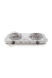 Электрическая плитка Centek CT-1509 (белая) 2конфорки ТЭН 140мм, 2000Вт, индикатор работы, усиленный корпус