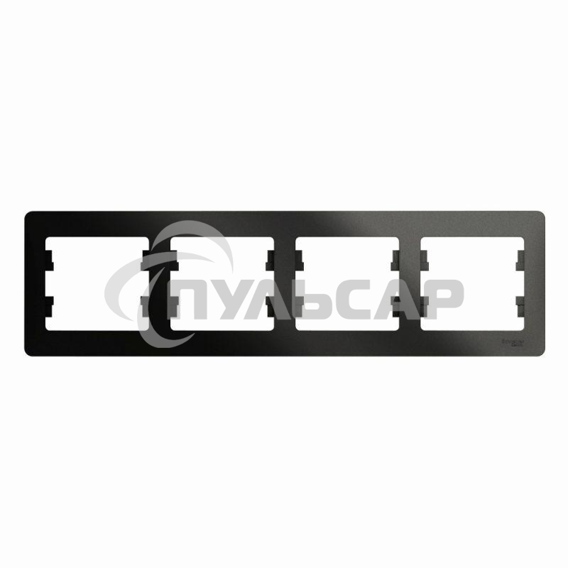 Рамка 4-м Glossa горизонт. антрацит SchE GSL000704