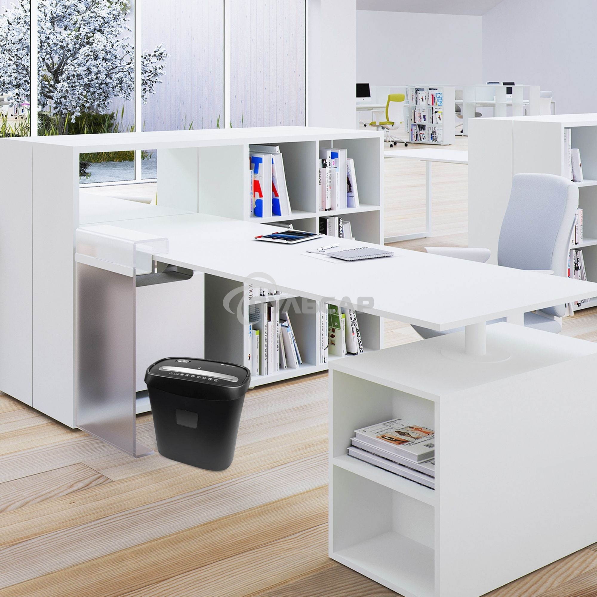 Шредер ГЕЛЕОС УД15-4, (DIN P-4), фрагмент 3,9х35мм, 8-10 лист (70г/м2), скобы, 15 литров