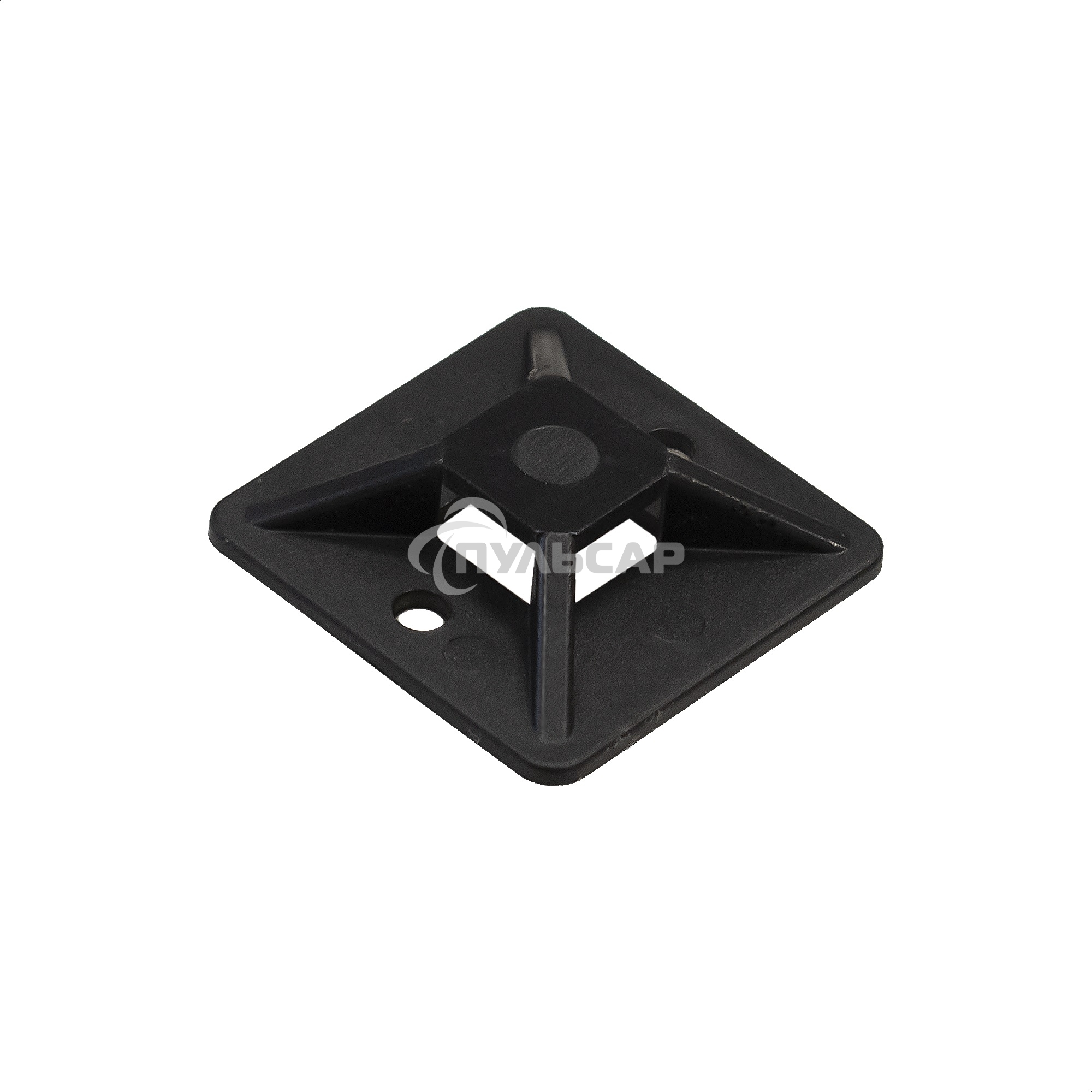 Самоклеющаяся площадка для крепления стяжек ExeGate EX293142RUS STM2020B-100 (20х20 мм, halogen free, -40°C - +85°C, черная, 100 шт)