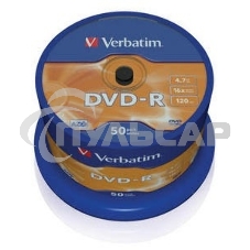 Диск DVD-R Verbatim 4.7Gb 16x Cake Box (50шт) (43548)