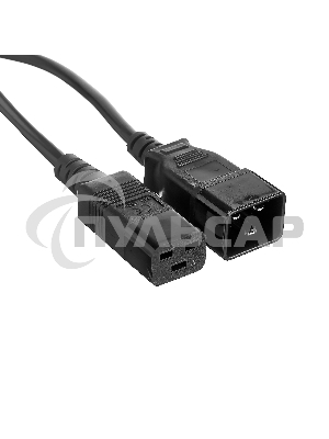 Кабель питания (UPS) ExeGate Power EC20-3P (С19->С20) VDE-250V-3*1.5-СU, 16А, черный, 3м