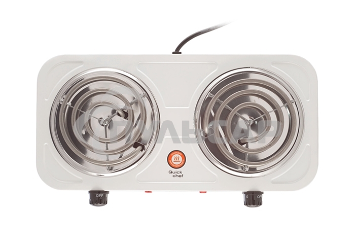 Электрическая плитка Centek CT-1509 (белая) 2конфорки ТЭН 140мм, 2000Вт, индикатор работы, усиленный корпус