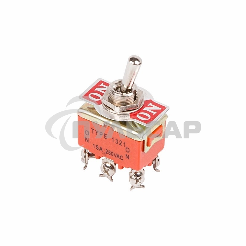 Тумблер 250V 15А (6c) ON-ON двухполюсный(KN-202)Rexant (в упак. 1шт.)