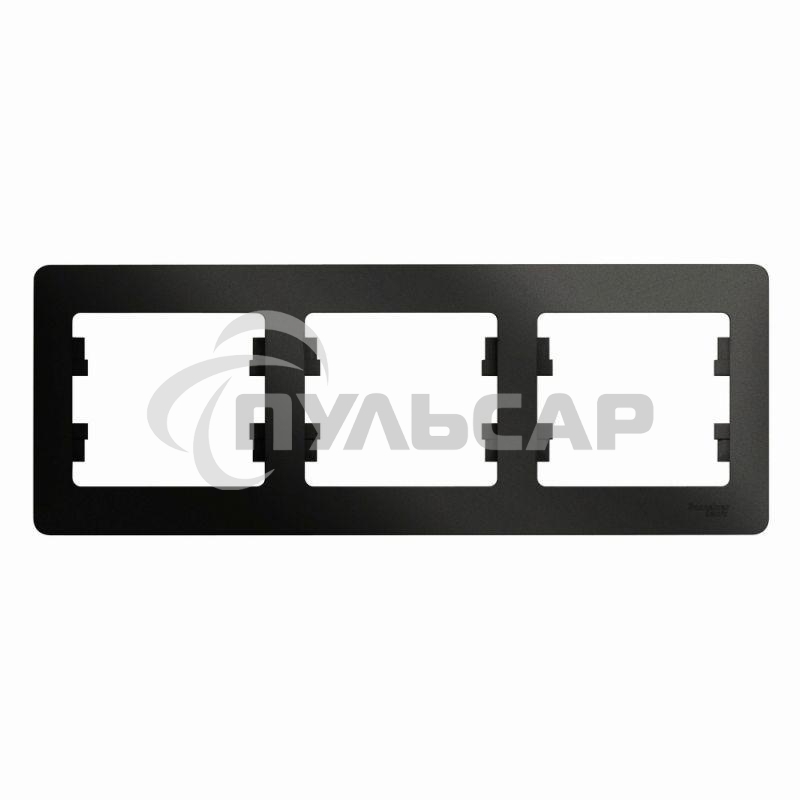 Рамка 3-м Glossa горизонт. антрацит SchE GSL000703