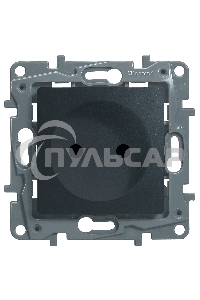 Розетка 2К на винтах, защ. шт., антрацит ETIKA