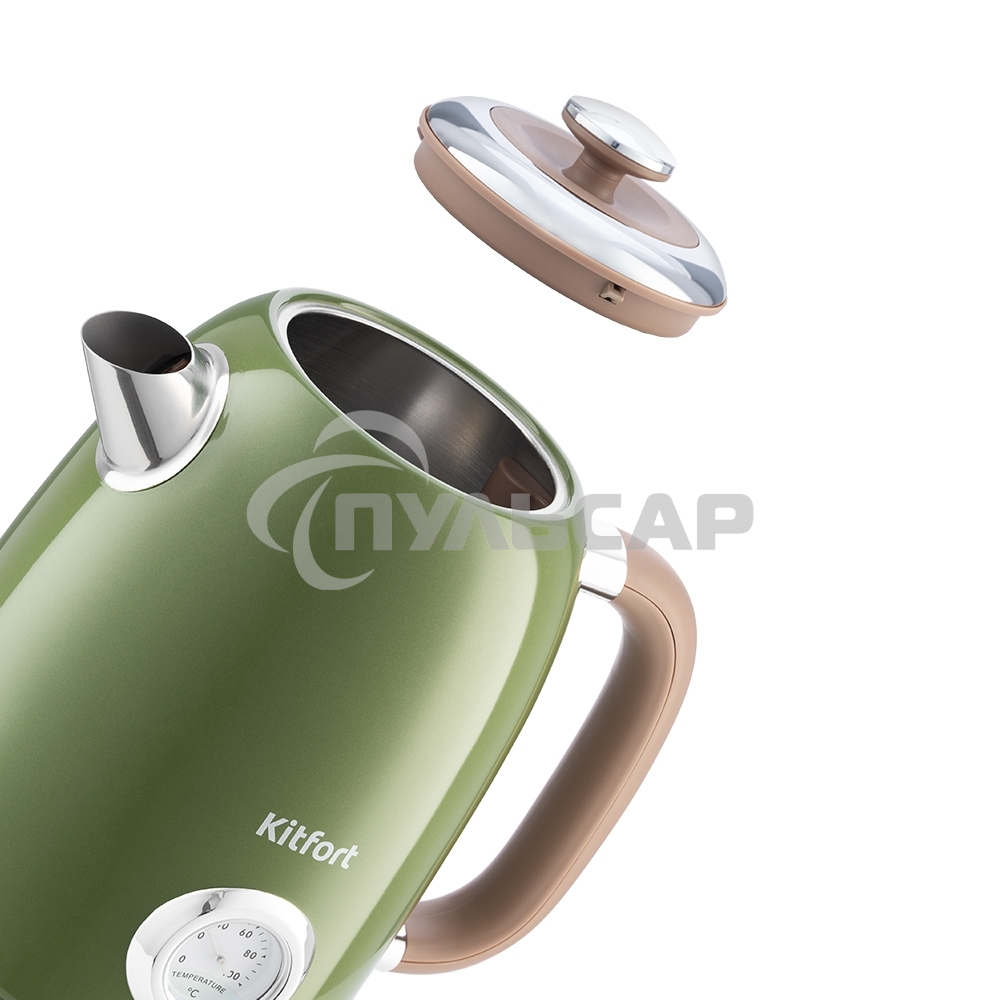 Чайник электрический Kitfort KT-6110 1.7л. 2200Вт зеленый (корпус: нержавеющая сталь)