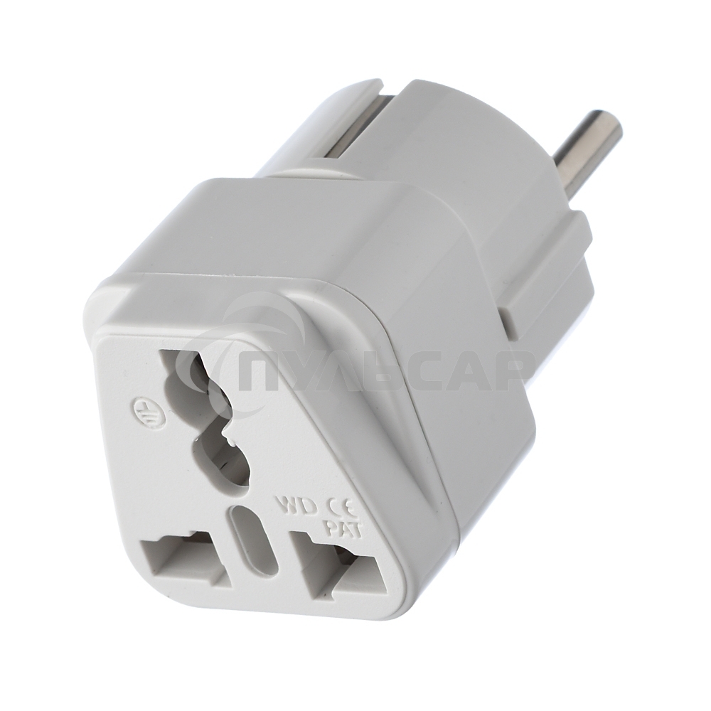 Сетевой переходник GoPower универсальный 1р.С/З белый (1/10/800)