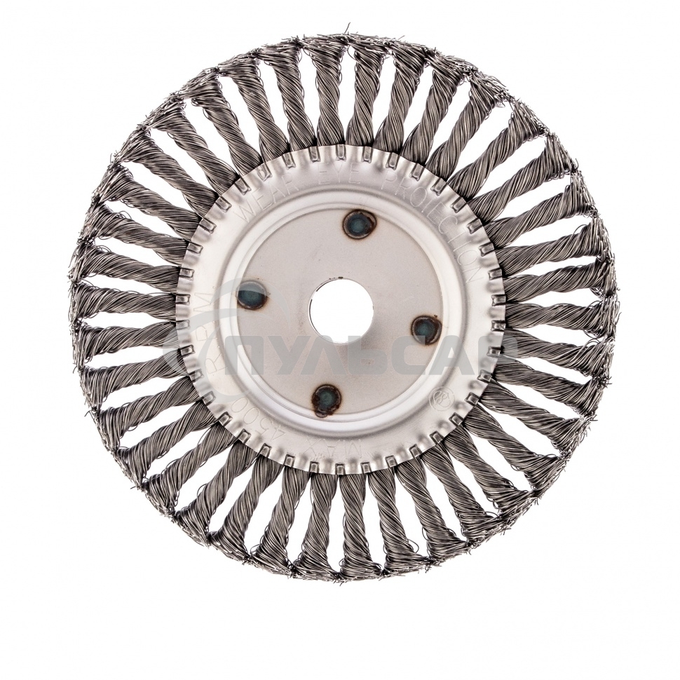 Щетка для УШМ, 200 мм, посадка 22,2 мм, Плоская, крученая проволока 0,5 мм Сибртех