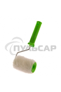 Валик с натуральным мехом, с ручкой, 100 мм, ворс 12 мм, D 48 мм, D ручки - 6 мм, Россия Сибртех