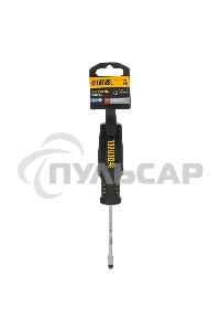 Отвертка, SL5x75 мм, S2, 3к рукоятка Denzel