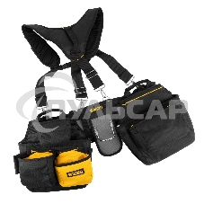 Пояс монтажника усиленный, с лямками, сумки поясные, держатель для молотка Denzel