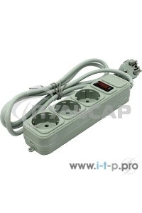 Сетевой фильтр ExeGate EX221177RUS SP-3-1.8G (3 розетки, 1.8м, евровилка, серый)