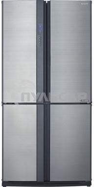 Холодильник Sharp SJ-EX98FSL серебристый трехкамерный 394/211л морозилка снизу Side by Side