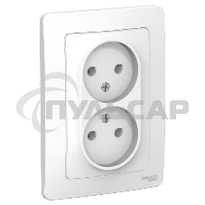 Розетка 2-м СП BLANCA 16А 250В без шторок без заземл. белый  SchE BLNRS000021
