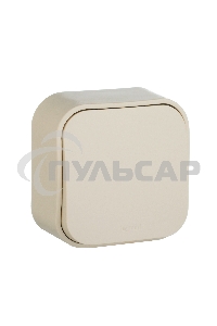 Выключатель 10A 1-клав., сл. кость Quteo