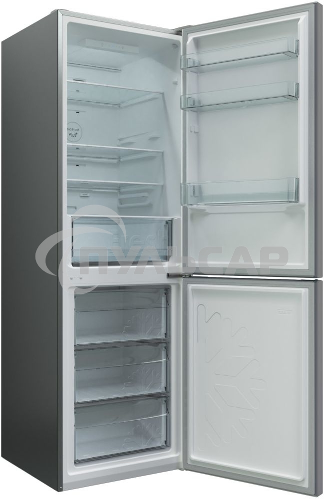 Холодильник Candy CCRN 6180S серебро двухкамерный 227/106л морозилка снизу, No Frost