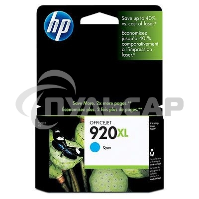 Картридж струйный HP 920XL CD972AE голубой для HP OJ 6000/6500