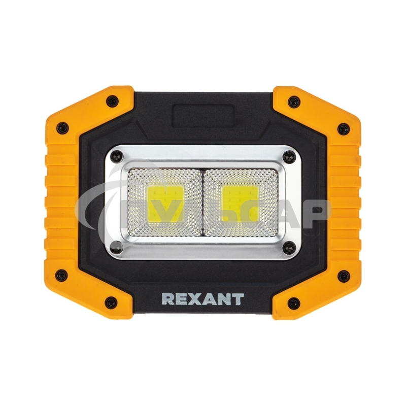 Прожектор заряжаемый NEW AGE 18650х2 с мощным светом Rexant 50%, 100%, Powerbank, противоударный корпус, кабель USB