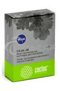 Картридж матричный Cactus CS-ML182 черный, 8мм, 1.6м, 2 400 000 знаков, для OKI ML-182/192/280/320/390
