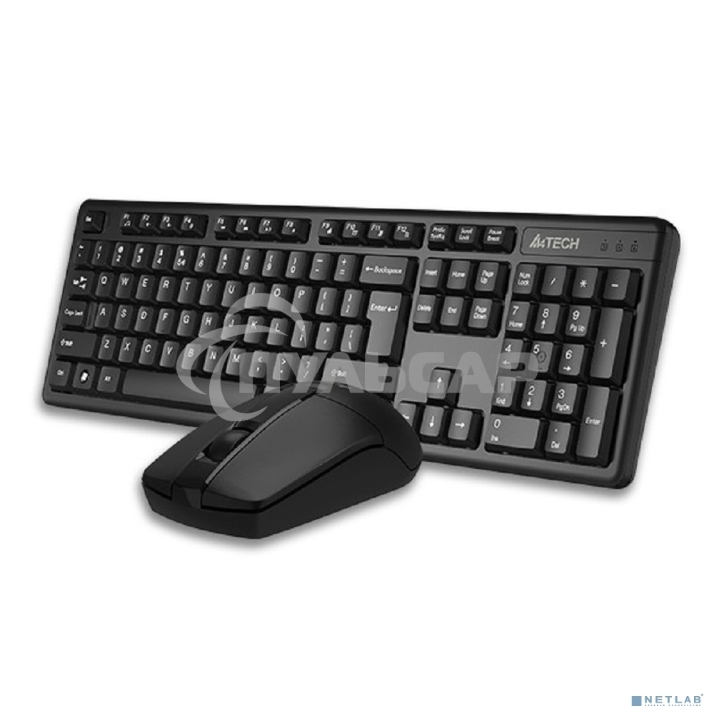 Комплект клавиатура + мышь A4Tech 3330N клав:черный мышь:черный USB беспроводная Multimedia