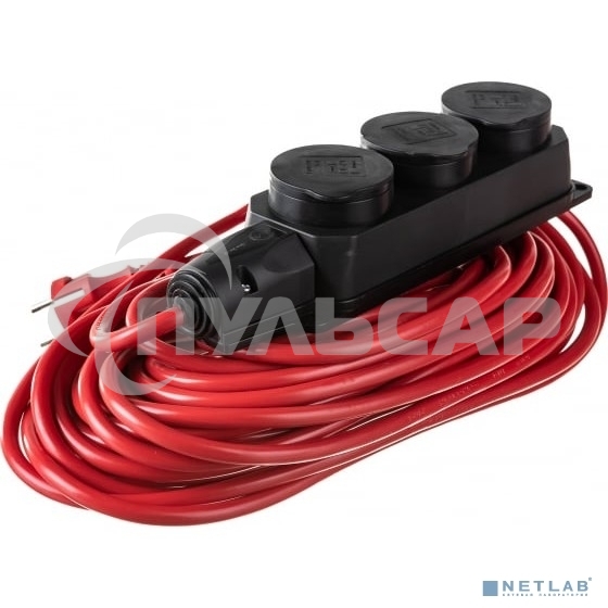 Удлинитель Power Cube PC-3G-3B-20(IP), 16А, 3р с/з, 20м, IP44