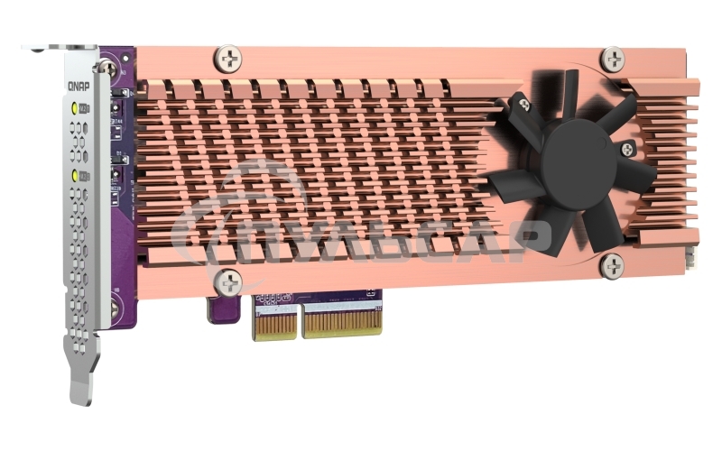 Плата расширения QNAP QM2-2P-344A 2 x M.2 22110 or 2280 PCIe (Gen3 x4) NVMe SSD slots, Low-profile flat and Full-height brackets included.