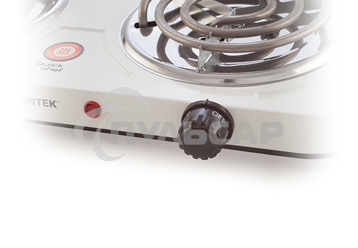 Электрическая плитка Centek CT-1509 (белая) 2конфорки ТЭН 140мм, 2000Вт, индикатор работы, усиленный корпус