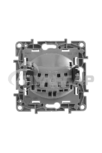 Розетка 2К на винтах, защ. шт., антрацит ETIKA