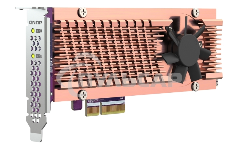Плата расширения QNAP QM2-2P-344A 2 x M.2 22110 or 2280 PCIe (Gen3 x4) NVMe SSD slots, Low-profile flat and Full-height brackets included.
