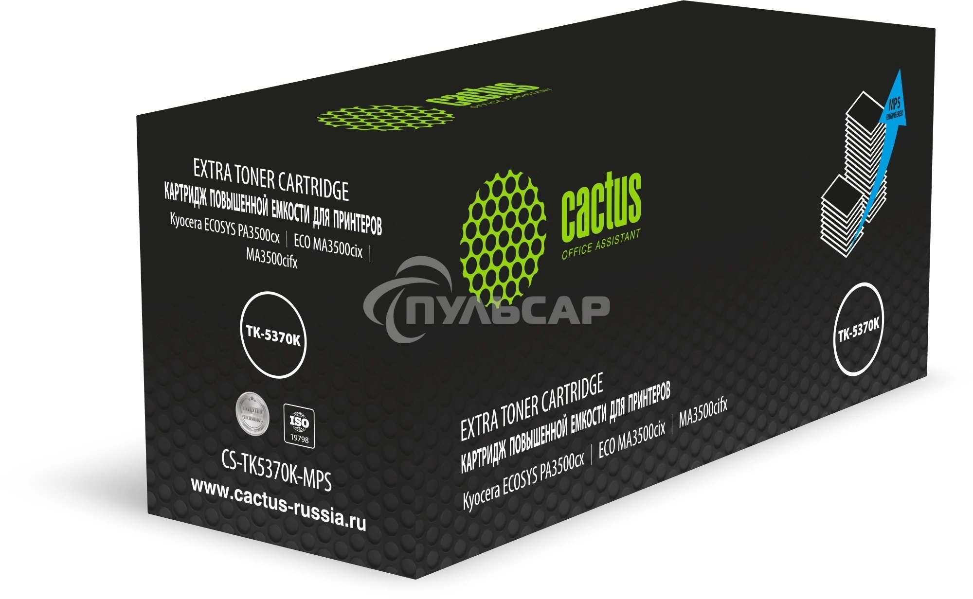 Картридж лазерный Cactus CS-TK5370K-MPS черный (18500стр.) для Kyocera ECOSYS PA3500cx/ECO MA3500cix/MA3500cifx