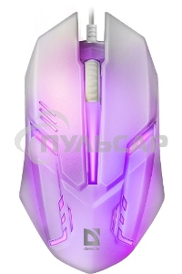 Мышь проводная Defender Cyber MB-560L белый, 1200 dpi, USB, кнопки - 3