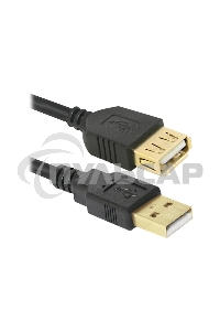 Кабель Defender PRO USB 2.0 кабель удлинительный 1.8м AM/AF, зол.конт, 2фер.фил.