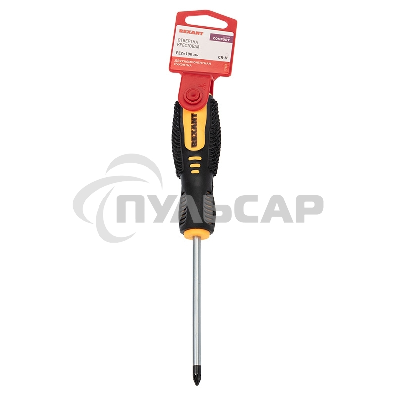 Отвертка крестовая PZ 2х100 мм, двухкомпонентная рукоятка Rexant