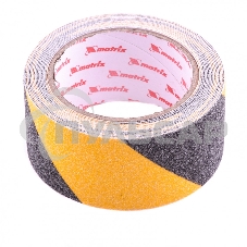 Лента клейкая Matrix противоскользящая, черно-желтая 50 мм х 5м