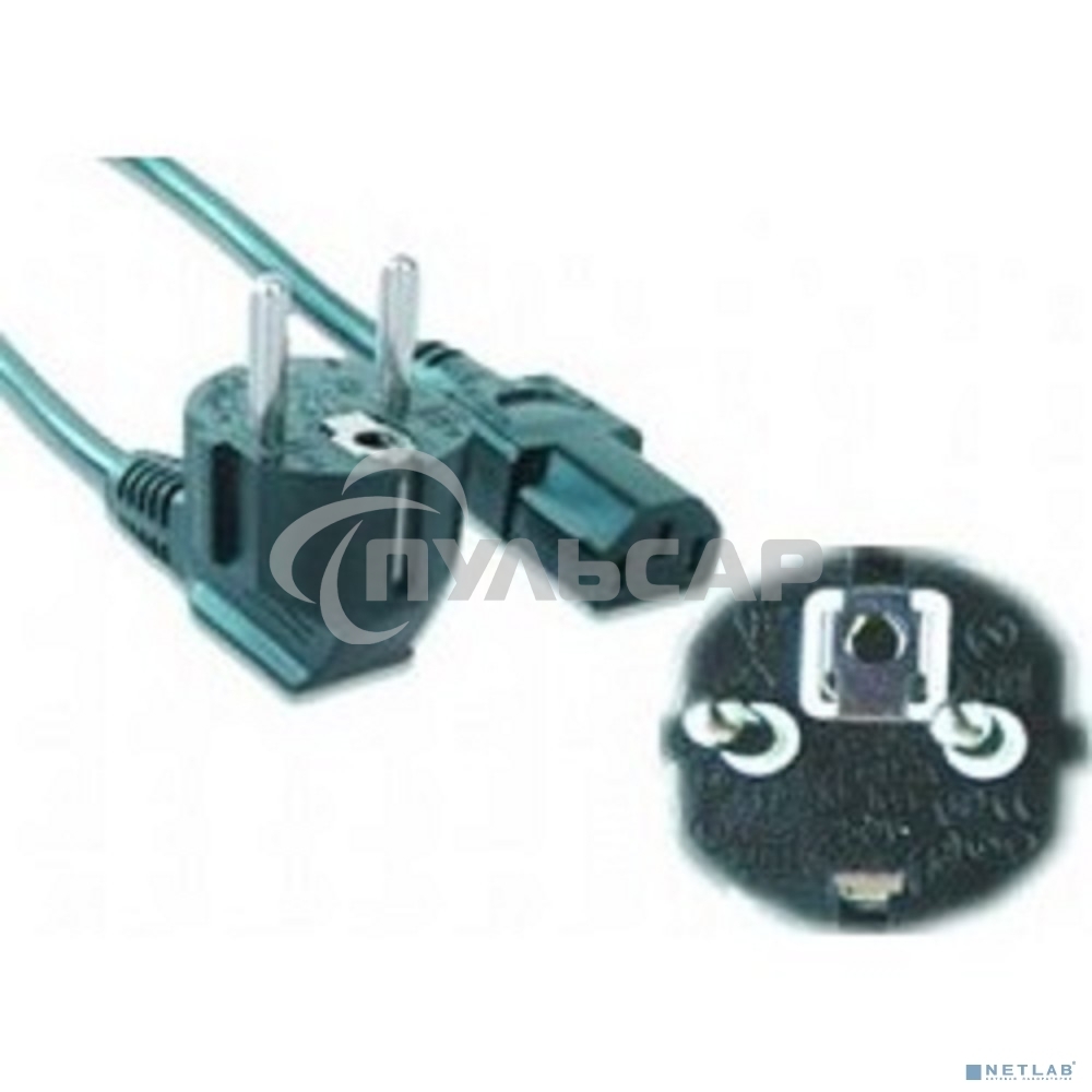 Кабель питания Gembird 1.8м, VDE(0.75мм), черный, с зазем., пакет PC-186-VDE