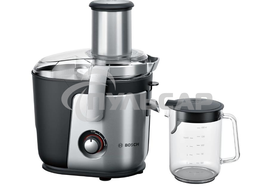 Соковыжималка центробежная Bosch MES4010 1200Вт рез.сок.:1500мл. серебристый/черный