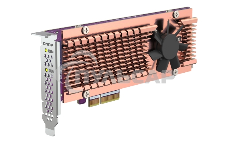 Плата расширения QNAP QM2-2P-344A 2 x M.2 22110 or 2280 PCIe (Gen3 x4) NVMe SSD slots, Low-profile flat and Full-height brackets included.
