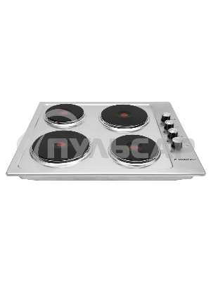 Электрическая варочная панель Maunfeld EEHS.64.4S/ • Тип: электрическая 60см• Тип установки: независимая • Управление: боковое, переключатели поворотные • Нагревательный элемент: конфорка электрическая, 4шт • Мощность конфорок, Вт.: 1500,1500, 1500, 1500 